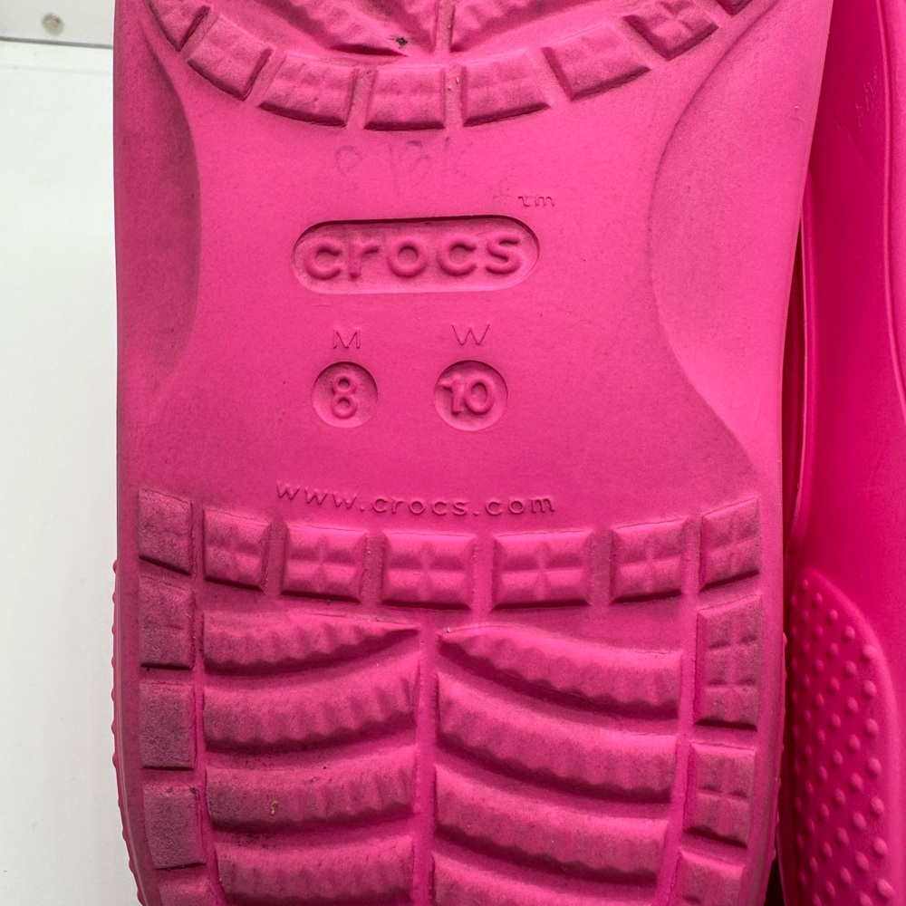 Crocs Pink Classic Slide Sandals Size Women’s 10 / Men’s 8 - Picture 6 of 7